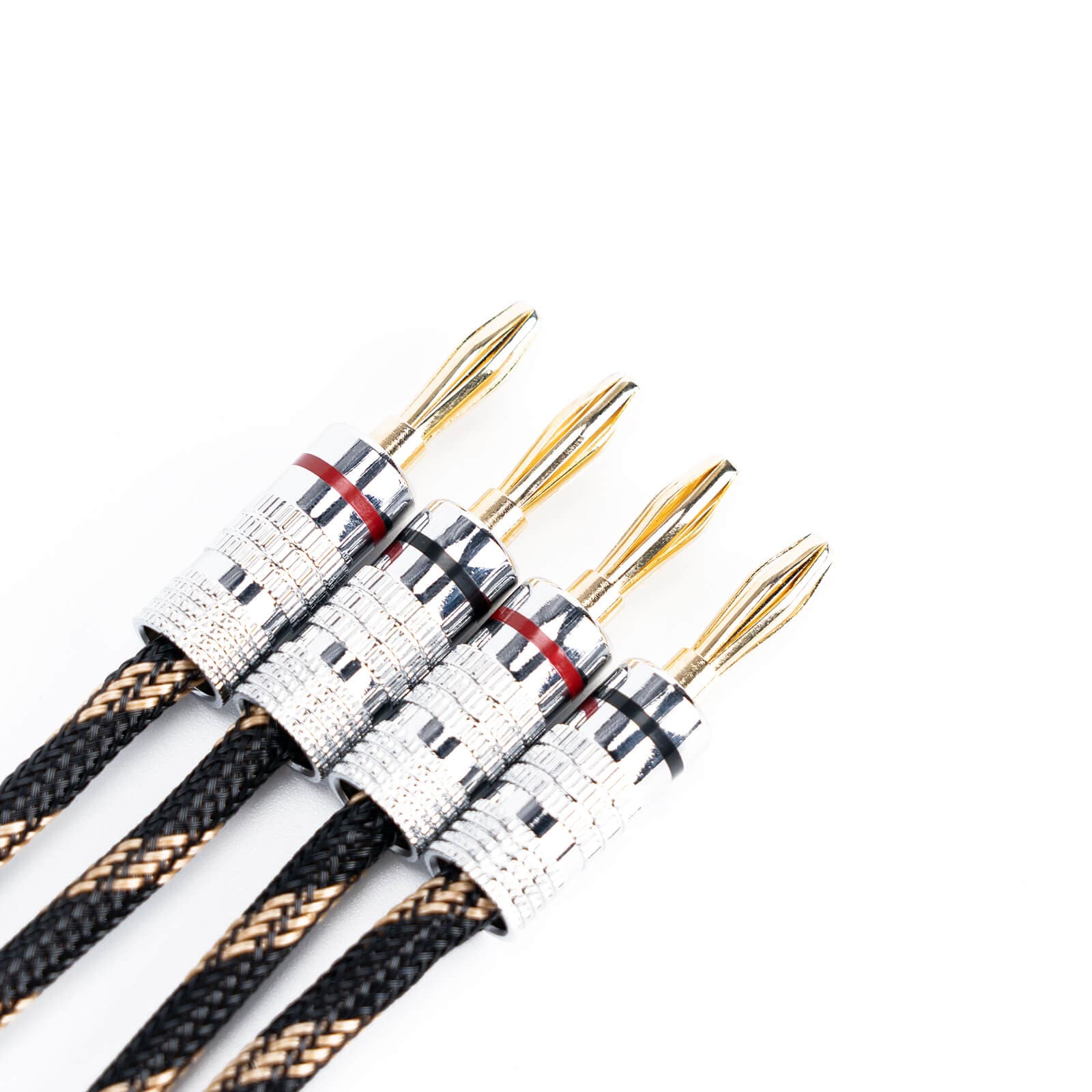 Fosi Audio 2Pack of Nylon Braided HiFi Speaker Cable Wire with Gold