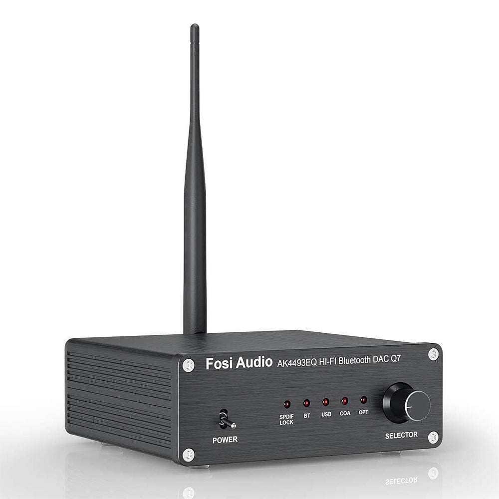 Fosi Audio DAC Q7 Bluetooth 5.0 Decoder QCC3003 Low Latency PCM2706 USB Optical Hi-Fi Amp DAC