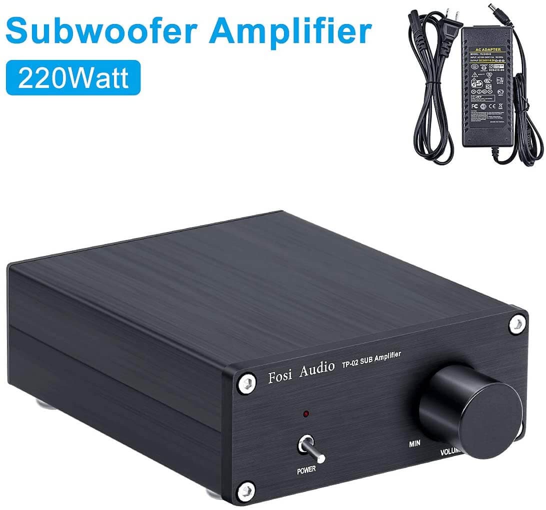 Fosi Audio TP-02 TDA7498E Subwoofer Amplifier Receiver Mini Hi-Fi Class D Professional Integrated Amp for Sub Bass Shakers 220W