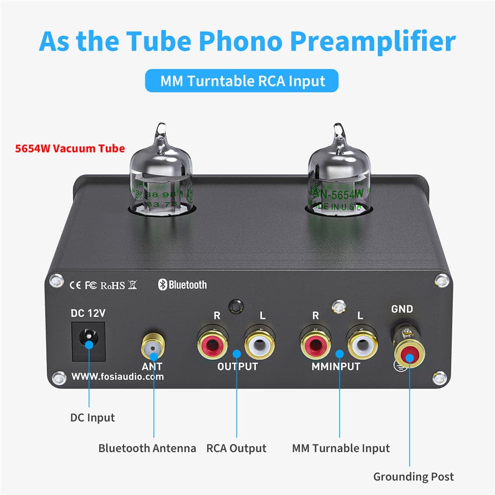 Kruiden schattig opwinding Box X3 Bluetooth Phono Preamp Mini Stereo Audio HiFi Tube Amplifier – Fosi  Audio