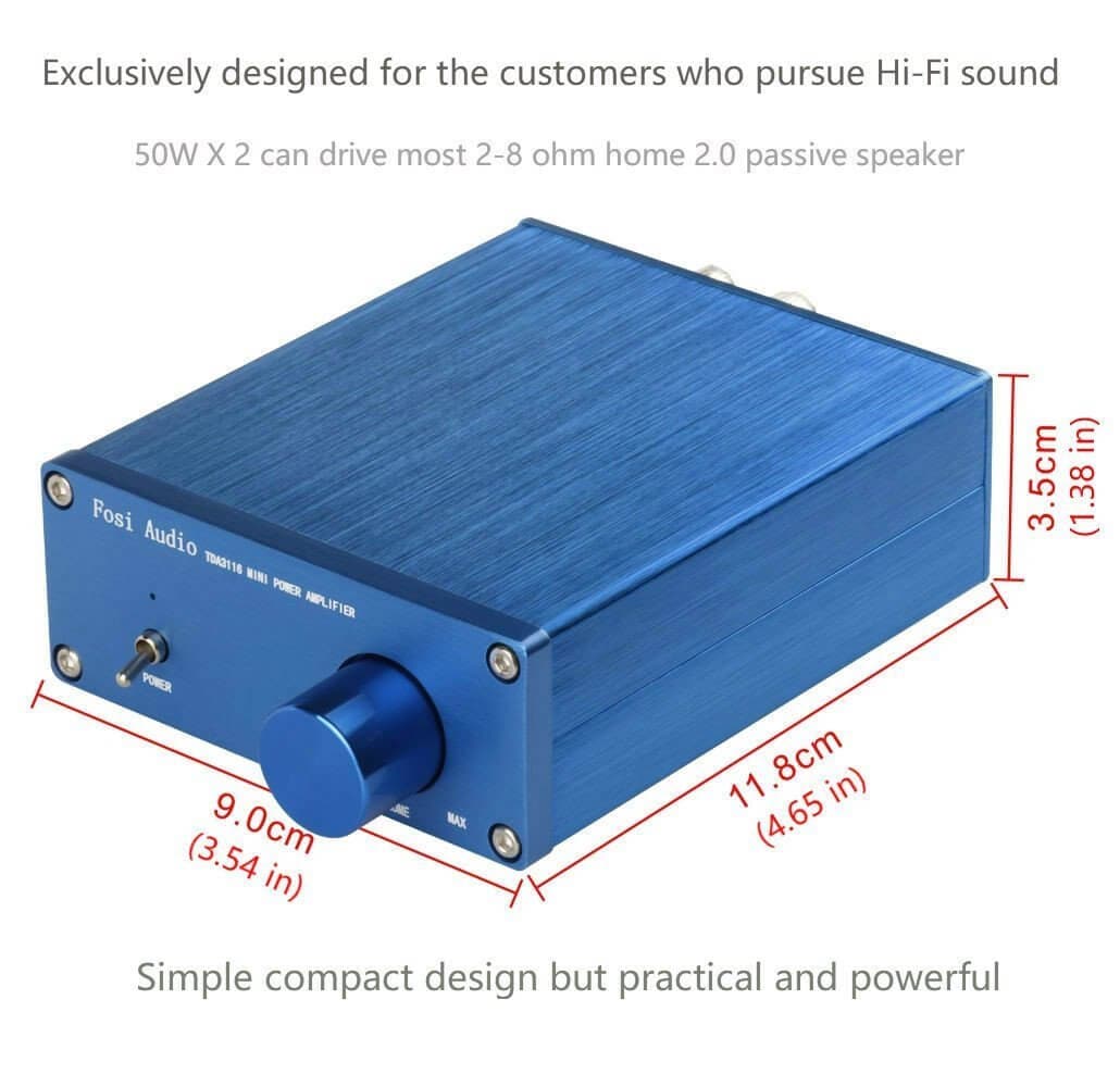 [Old Version] 2 Channel Class d Stereo Mini Amplifier for Home Speakers 50W x 2 Audio Small Amp