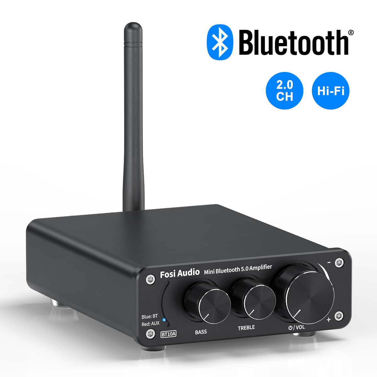 Bluetooth 5.0 Stereo Audio Amplifier Receiver 2CＨ 50W x 2 BT10A
